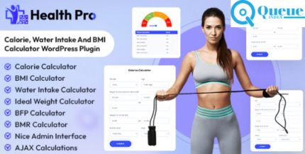 Health Pro - Calorie, Water Intake and BMI Calculator WordPress Plugin