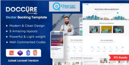 Doccure - Clinics and Doctors Online Appointment Booking Laravel Template (Laravel + Html)